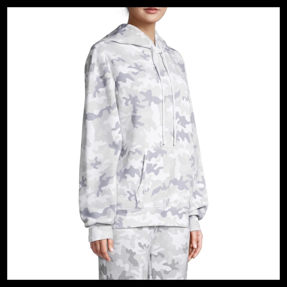 LAZYPANTS The Cooper Hoodie Sweatshirt In White Camo - Picture 4 of 15